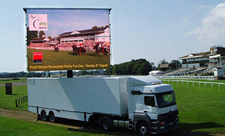 Expandable large screen truck