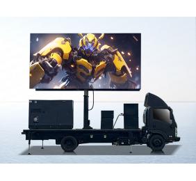 Mobile platform truck with double-sided LED screen