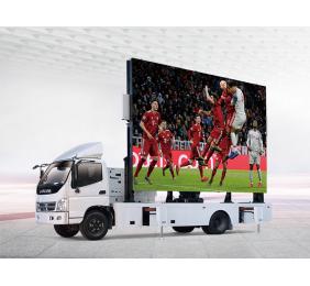 Mobile led truck with foldable led screen