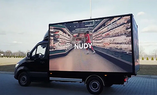 Mobile digital LED video billboard truck for static print 
